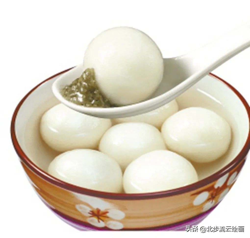 好多人吃汤圆简笔画儿童,一碗汤圆的简笔画超级可爱的