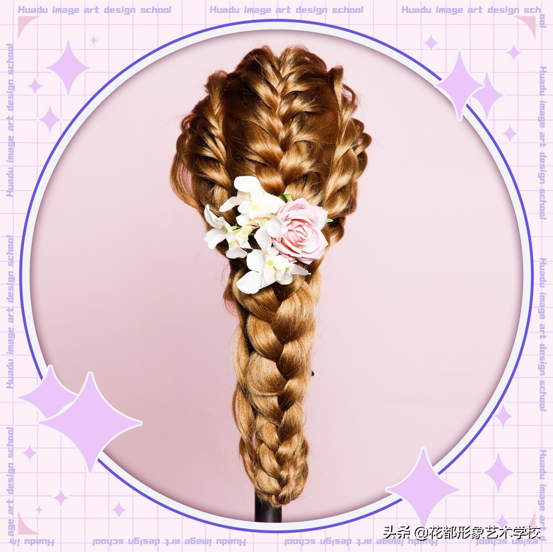 唯美学生编发教程,学化妆学美甲来花都