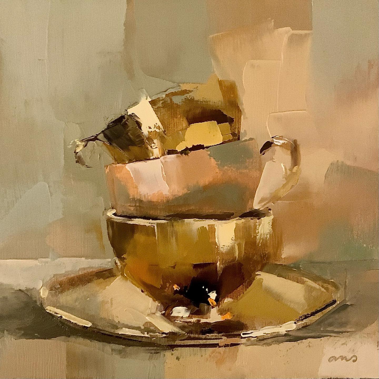 大色块静物油画,油画静物花卉色块