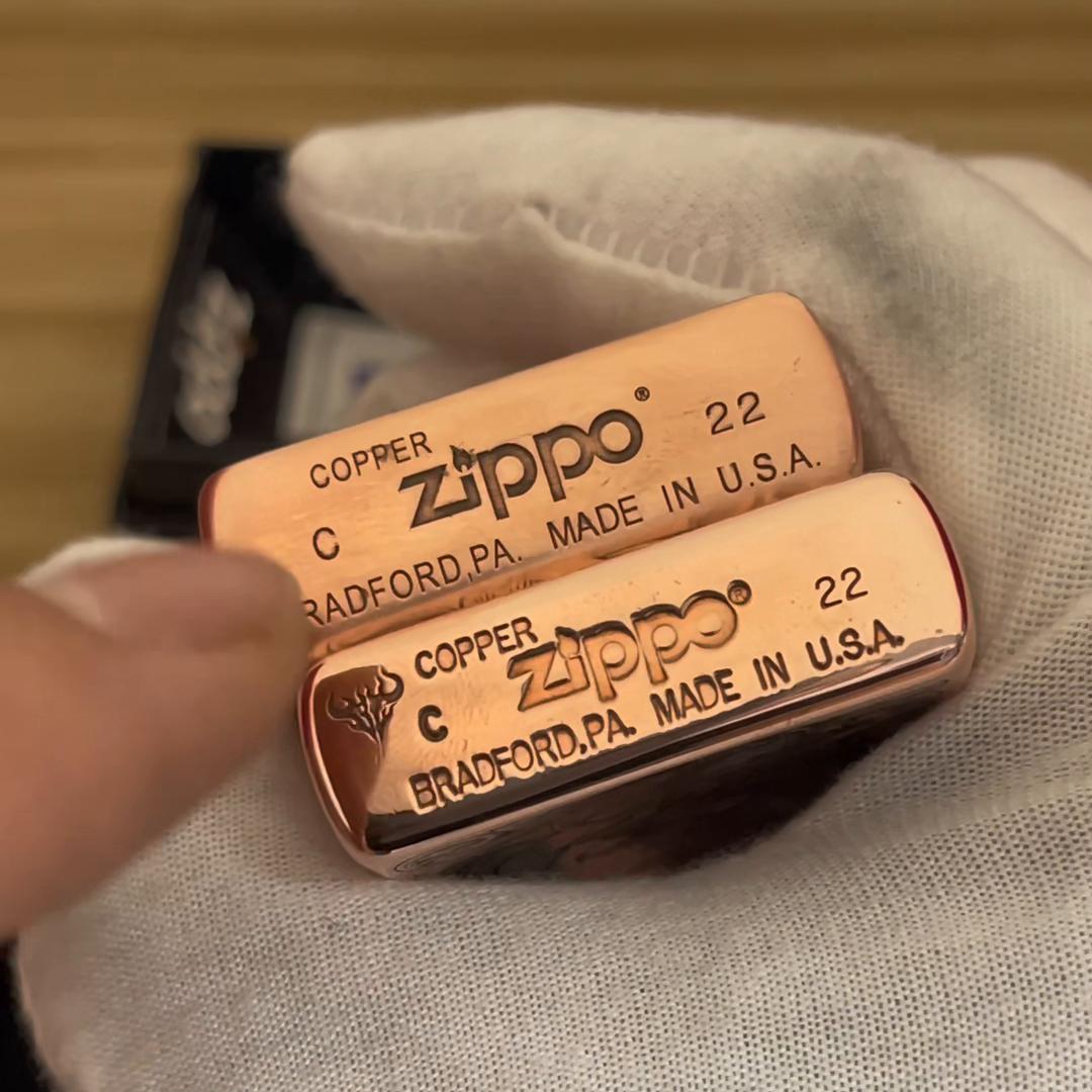 紫铜Zippo打火机真假区别打火机鉴定紫铜Zippo打...
