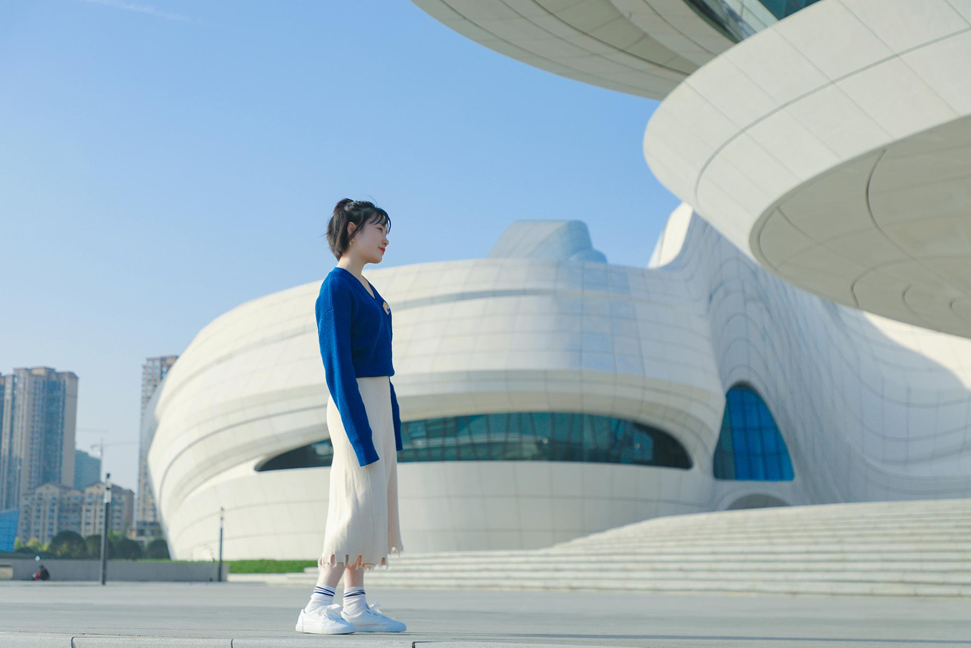 长沙梅溪湖文化艺术中心俯瞰,实拍长沙梅溪湖国际文化艺术中心