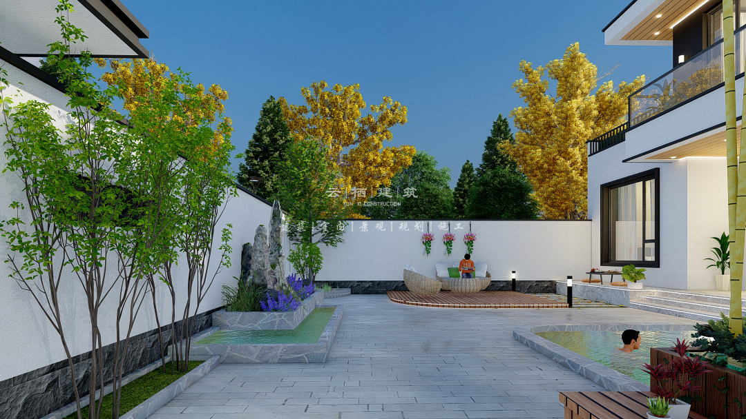 现代隐居别墅设计,别墅设计现代风四合院