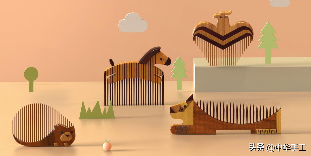 欣赏完趣味满满的木梳作品，不如下一把好梳你来设计？