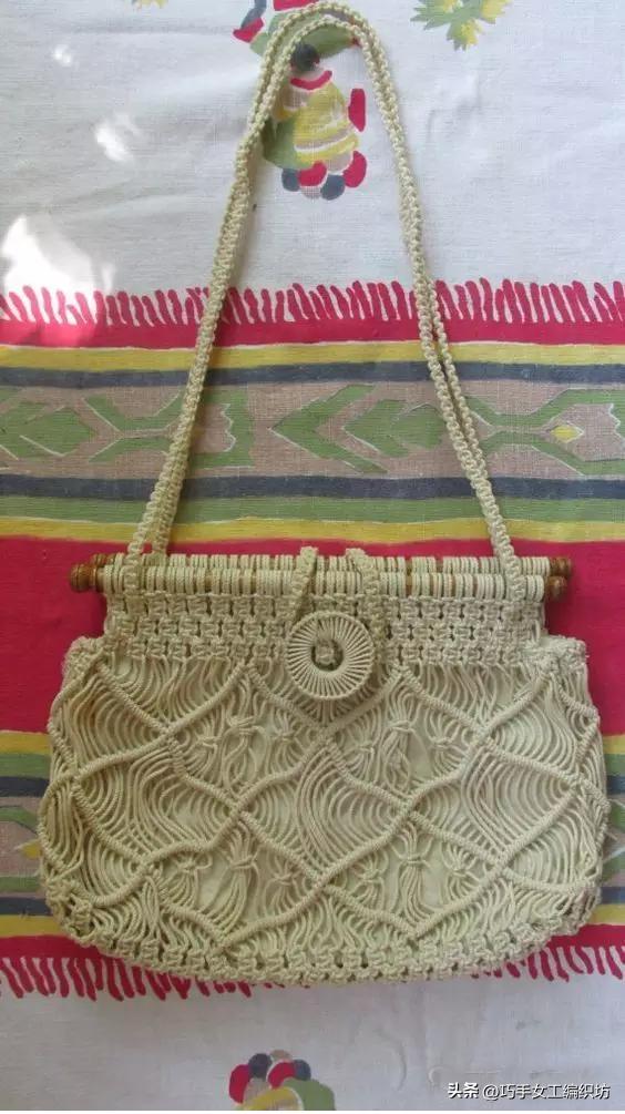 简单绳子编包包不用钩针,棉线绳编包包教程全过程