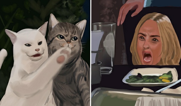 魔改“女子指猫”表情包，手办模拟太搞笑，还有反客为主的操作？