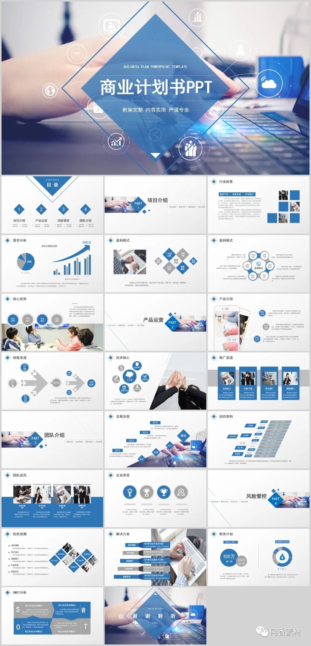 【商务模板】30套简约高级的商业计划书PPT模板