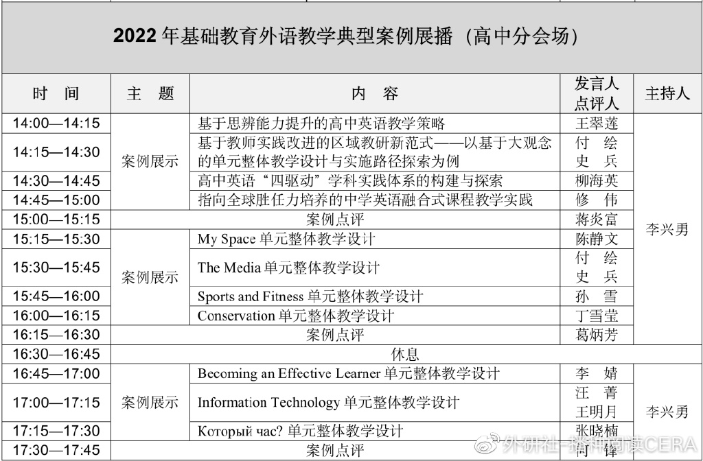 通知｜外指委委员会学术分享会暨基础教育外语教学典型案例展播