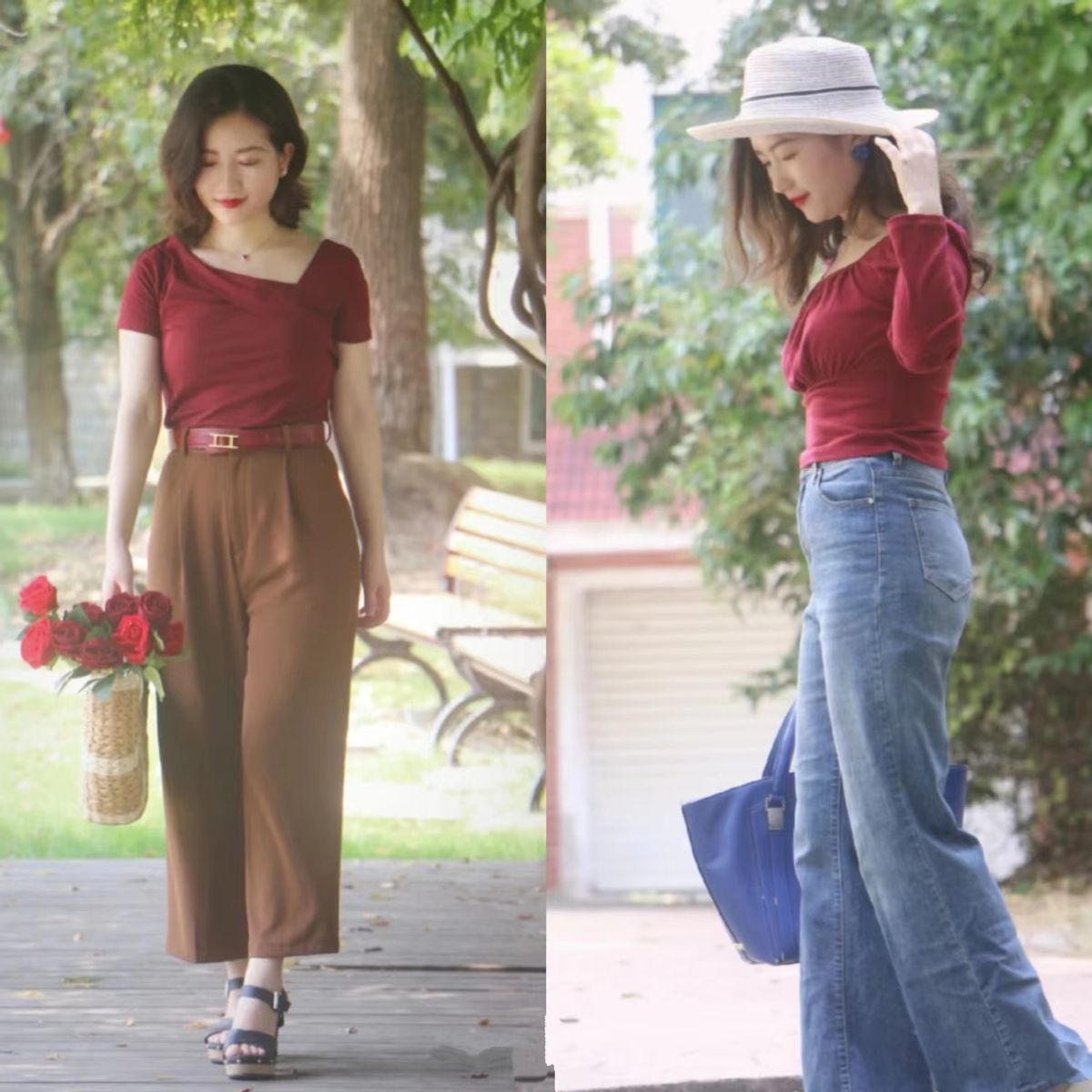 145-150矮个子牛仔衬衫遮臀,矮个子梨形身材露腿穿搭