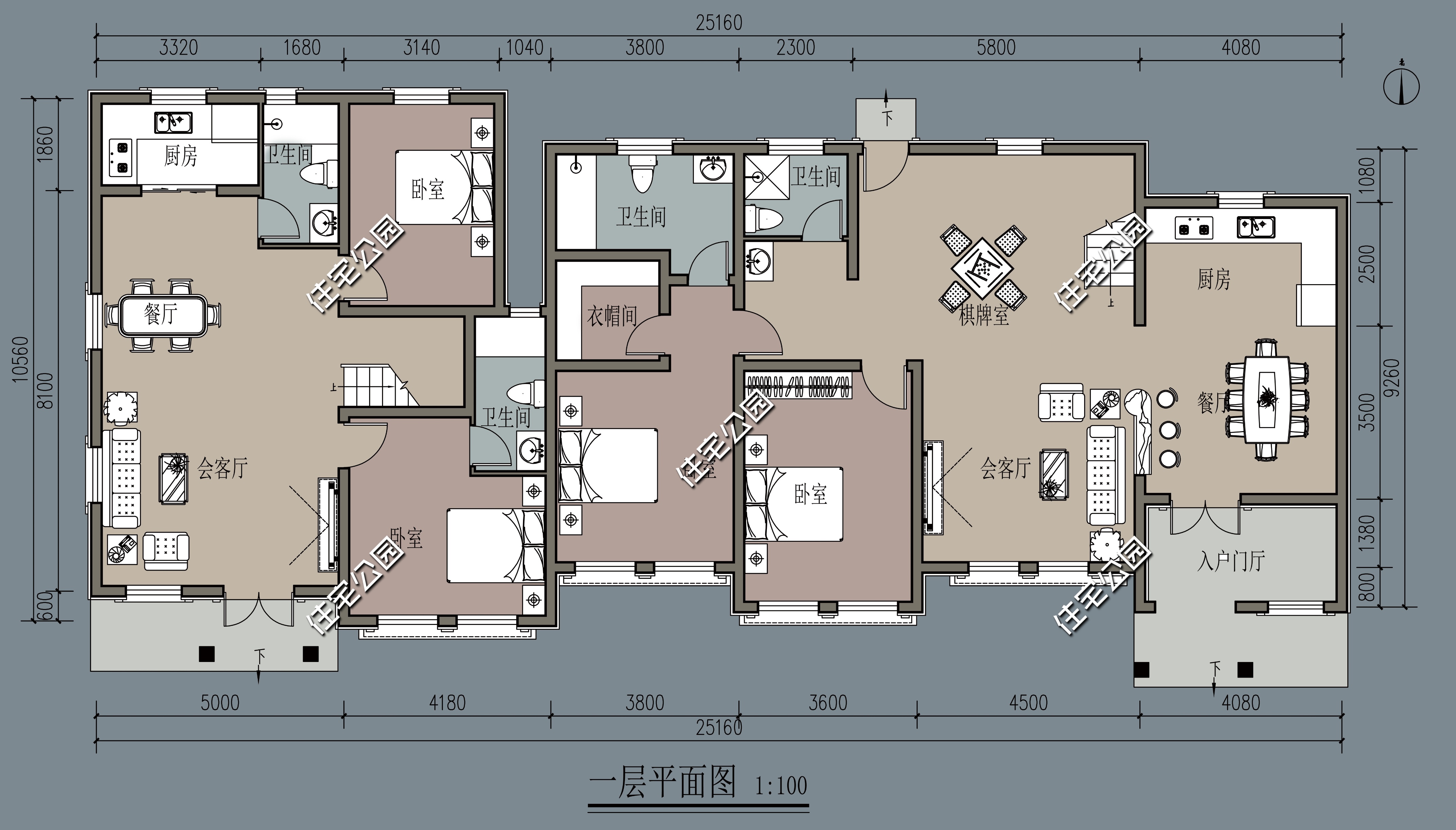 农村自建房二层对称小别墅外观图,开间12.8进深9.9二层别墅怎么设计