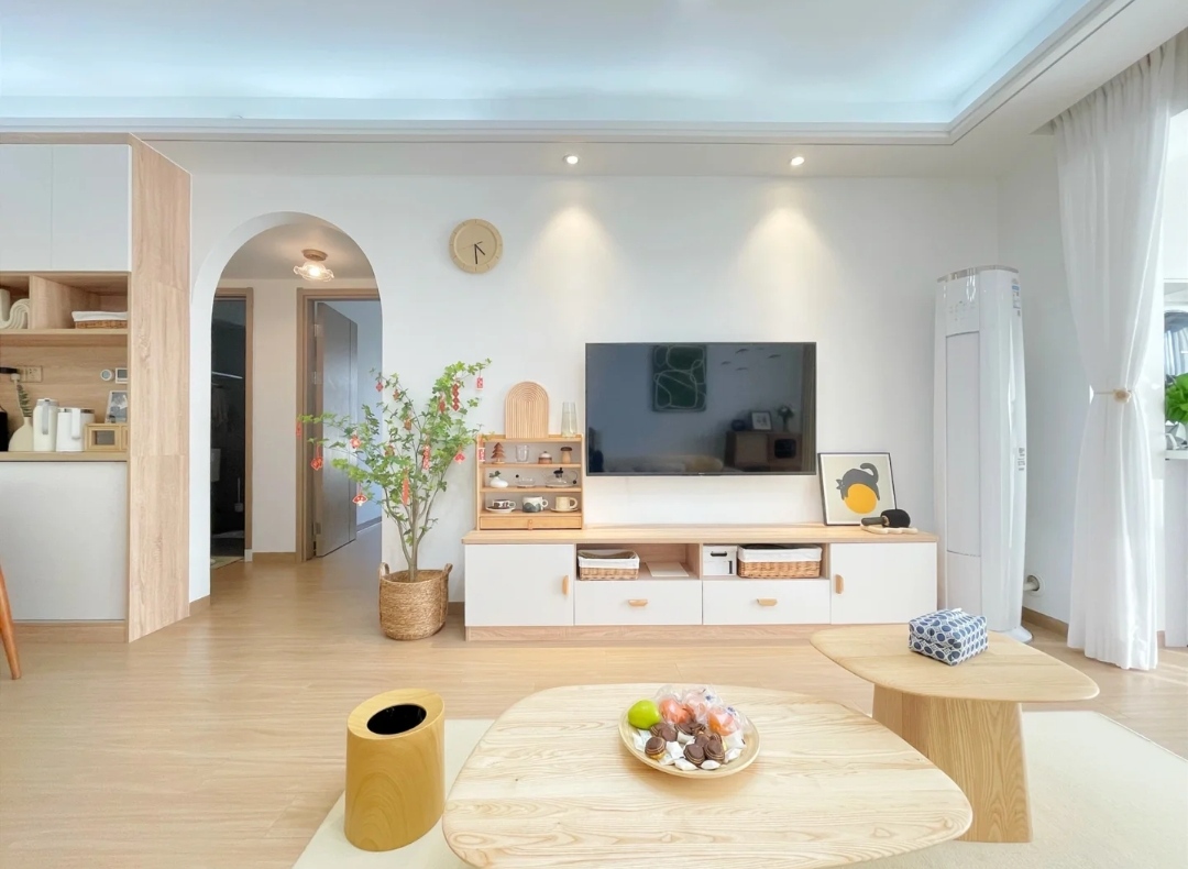 全屋原木风太高级了,原木风格装修75平米