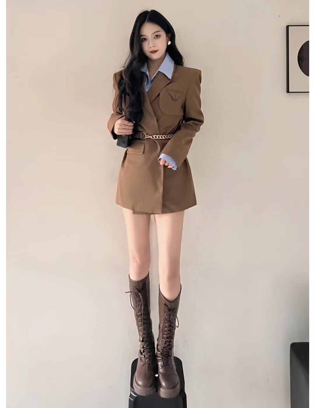 这45套棕色长筒靴穿搭太高级了，显高显瘦显腿长