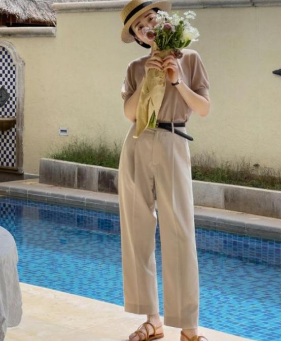 夏季穿的阔腿裤显瘦版,显瘦百搭的裤子夏季阔腿裤