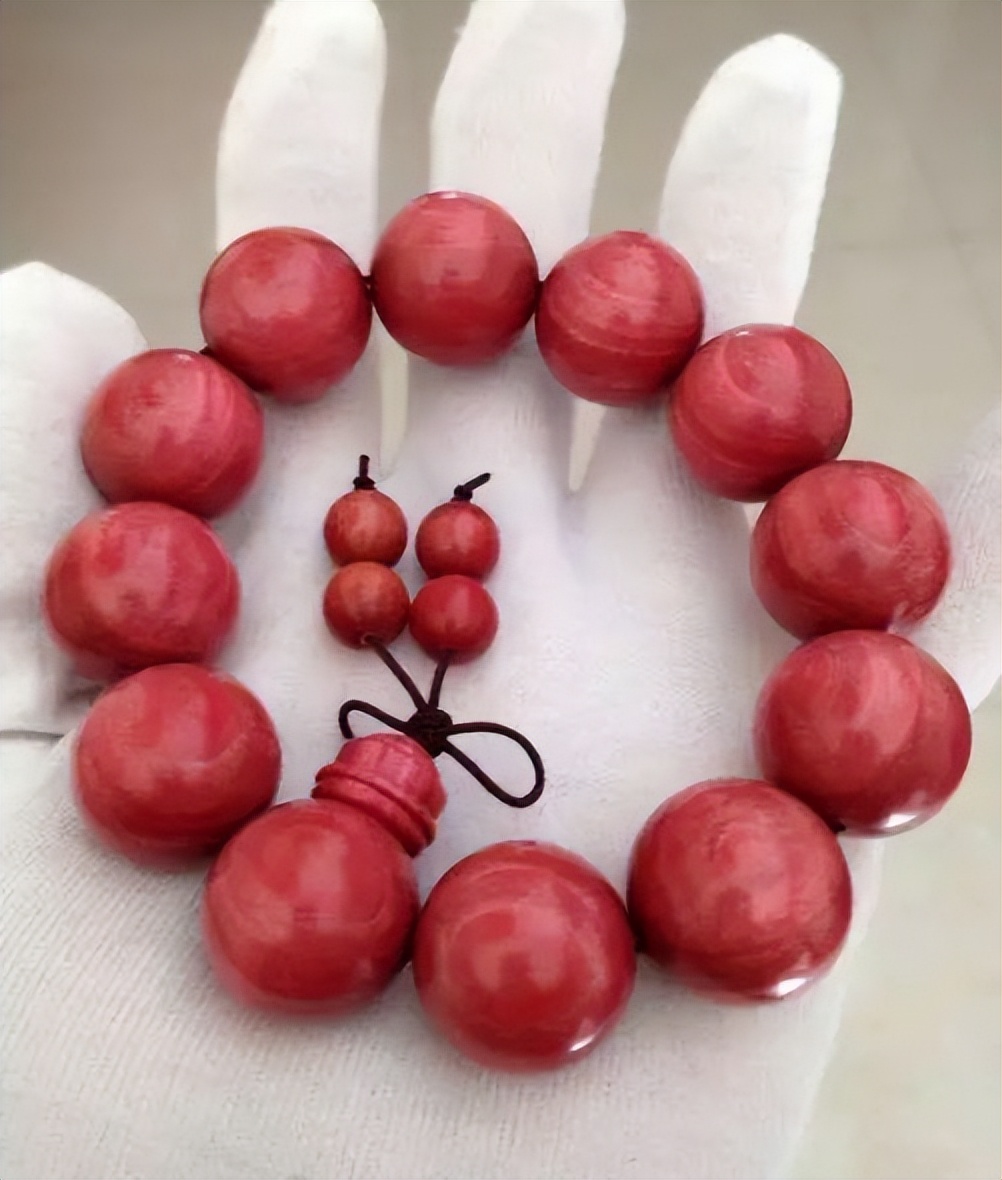 榉木雕刻手串,天然紫金砂手串