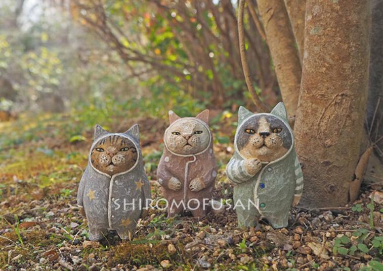 日本艺术家木雕猫,日本木雕猫