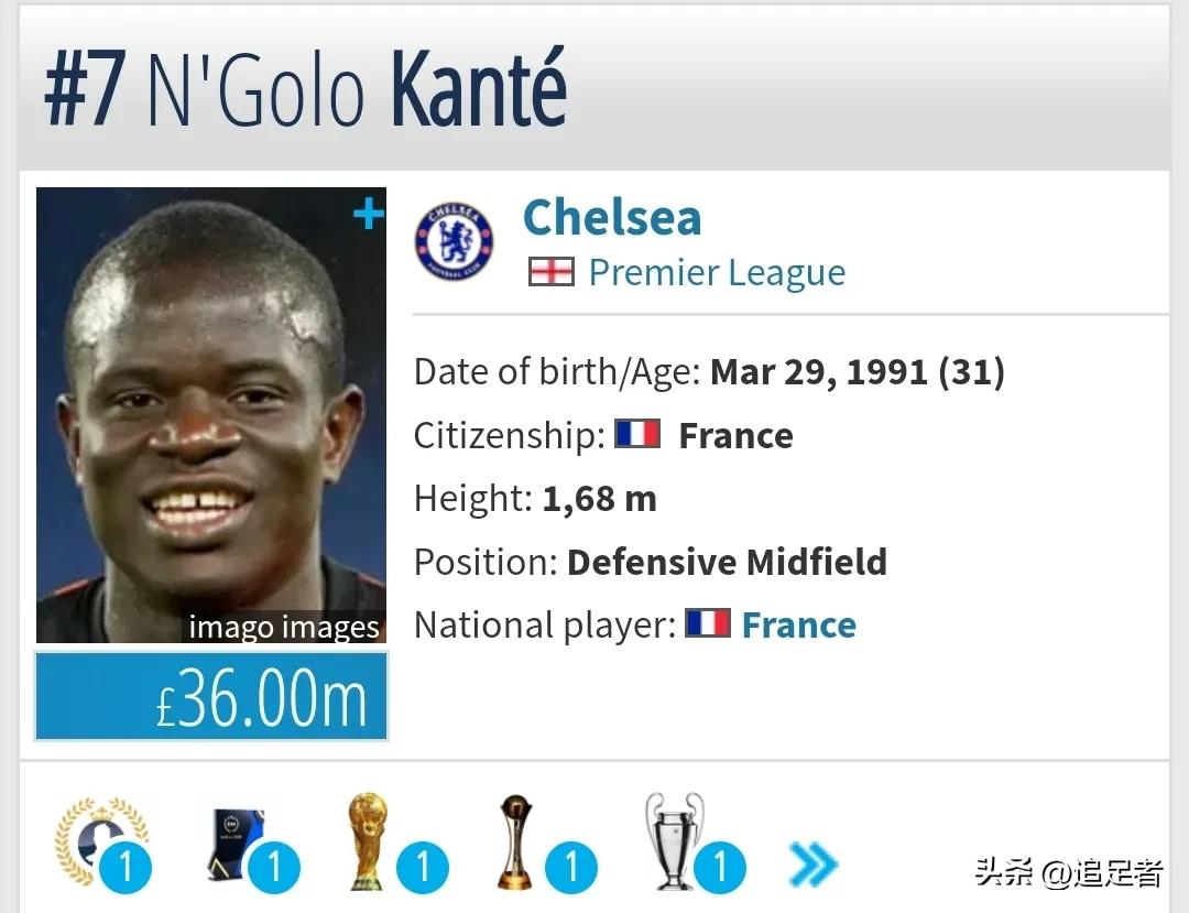 后腰坎特足球比赛集锦,足坛历史巅峰最强十一人