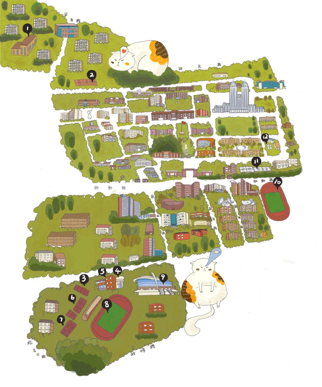 为了让你锻炼，我们制作了史上最全的四大校区「复旦体育打卡地图」！！