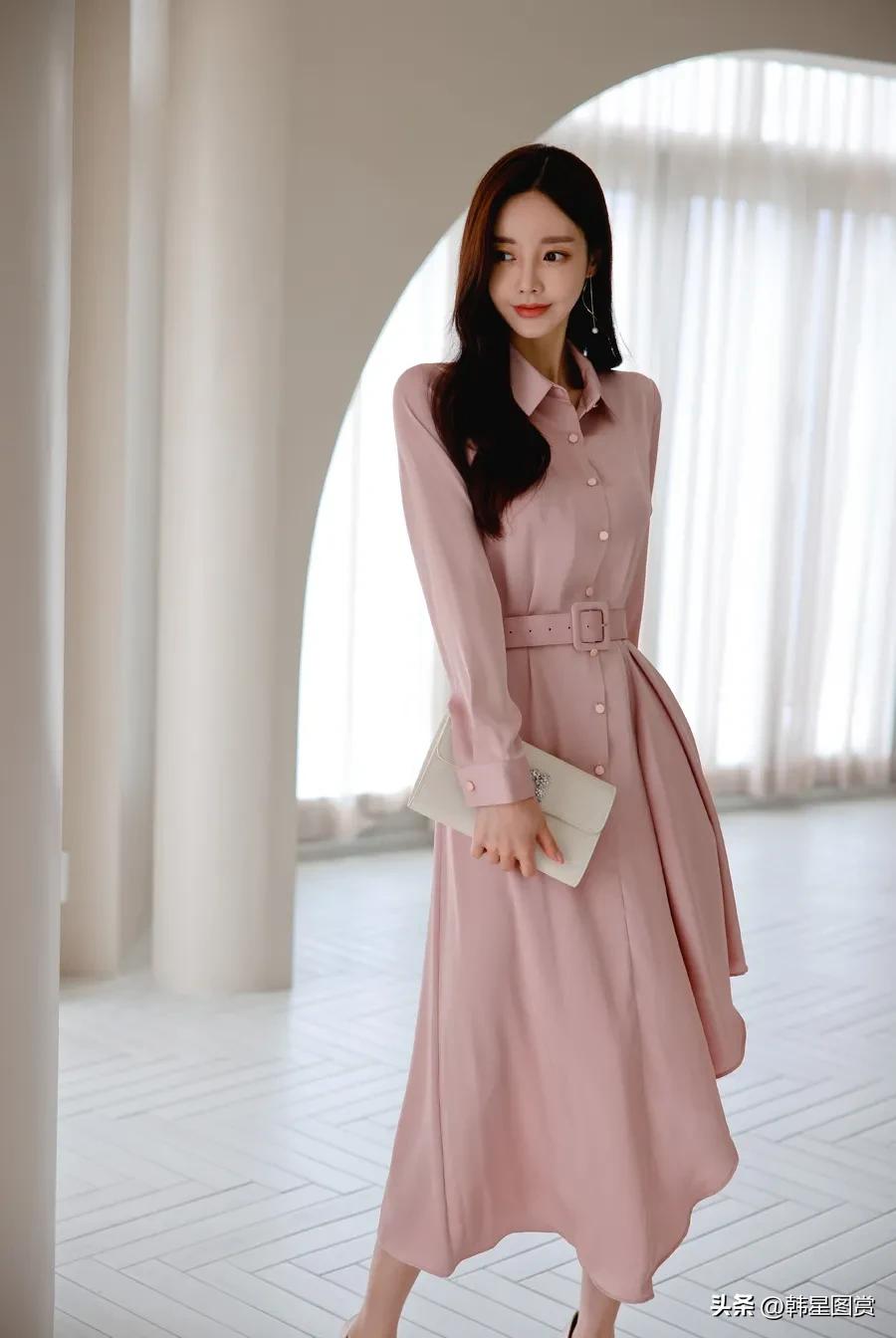 RO姜红糖罐赤色玫瑰长款雪纺裙（35）