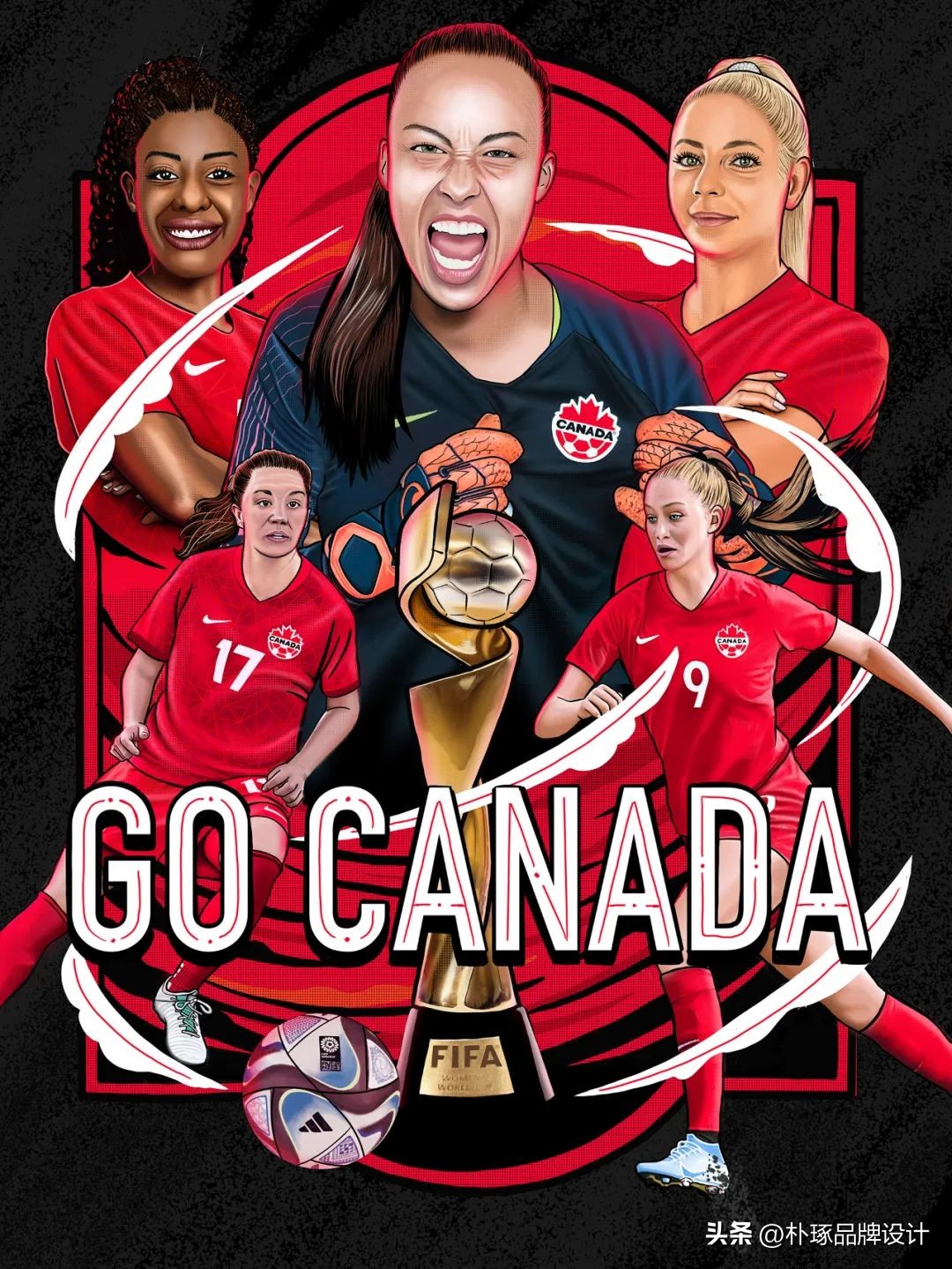 足球插画人物图片,足球运动员海报手绘简单一点