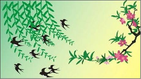 儿童画创意美术6-8岁,创意儿童画燕归巢