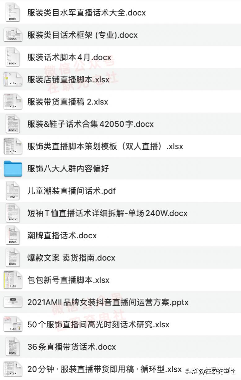服装服饰电商直播话术脚本与服装文案（120份）