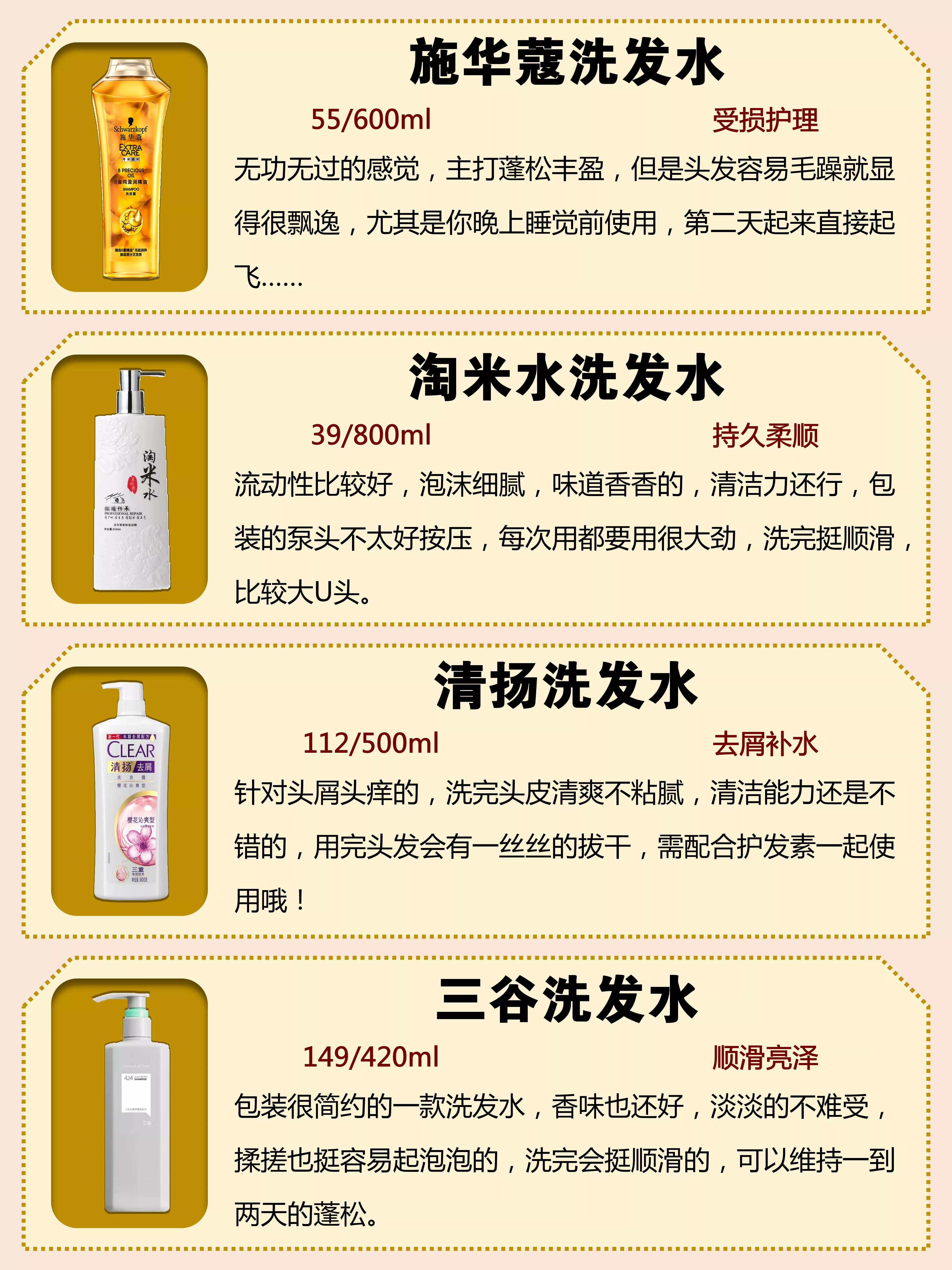 洗发水真实测评公认好用第一名,十大良心老牌国货洗发水