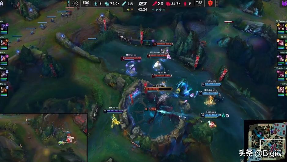 阿水德莱文vsedg,tes击败edgwayward单杀