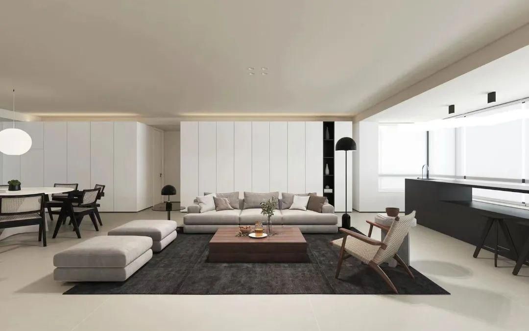 小三室2022装修风格现代简约轻奢,大平层装修风格大全2022新款