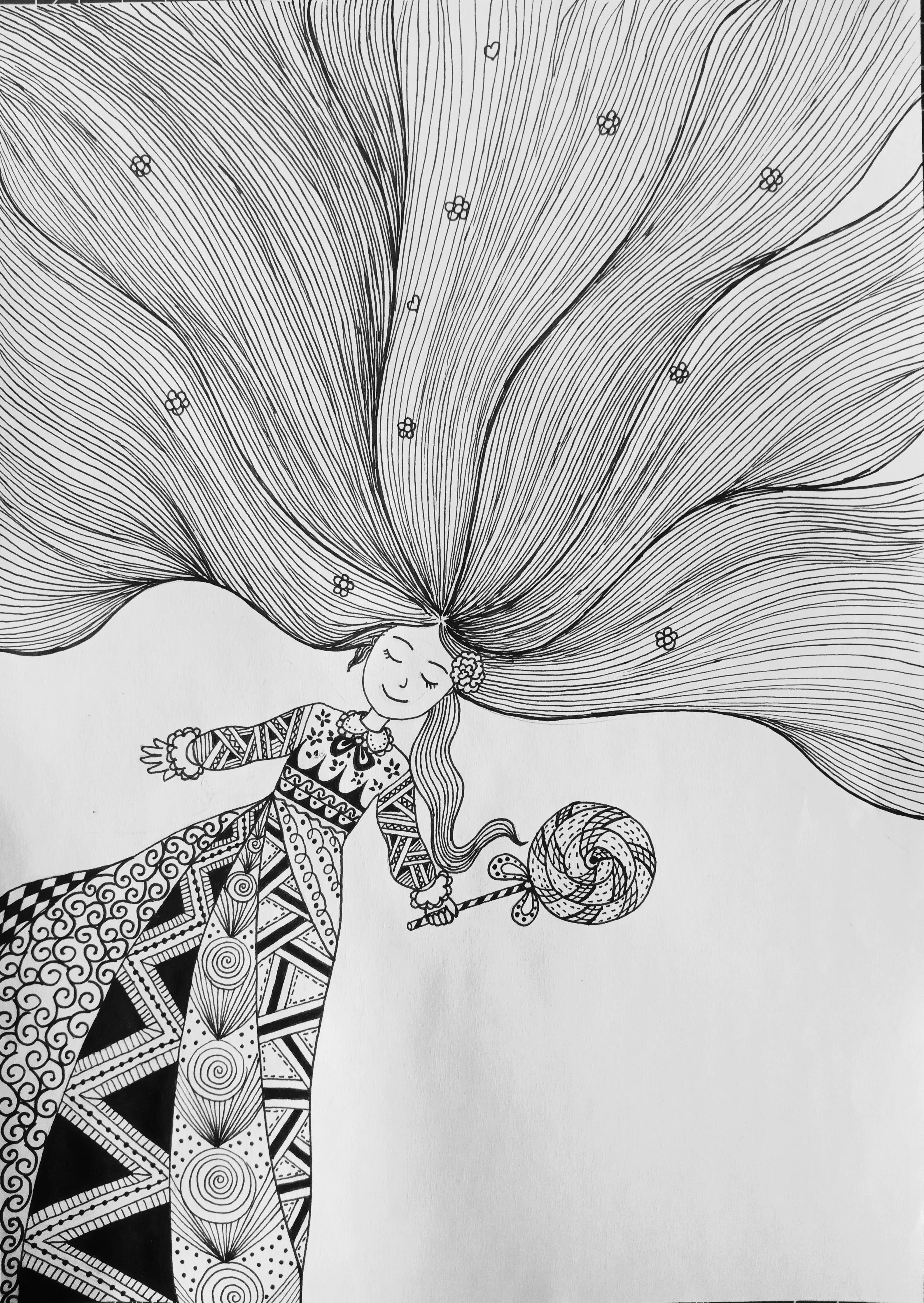 教你怎么画一个在吃棒棒糖的女孩,动漫棒棒糖绘画教程