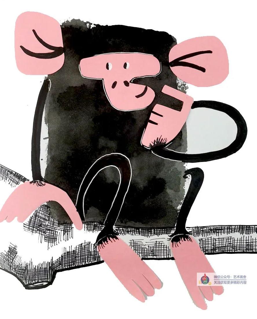 儿童画剪贴创意画教程6到12岁,儿童画猴教程