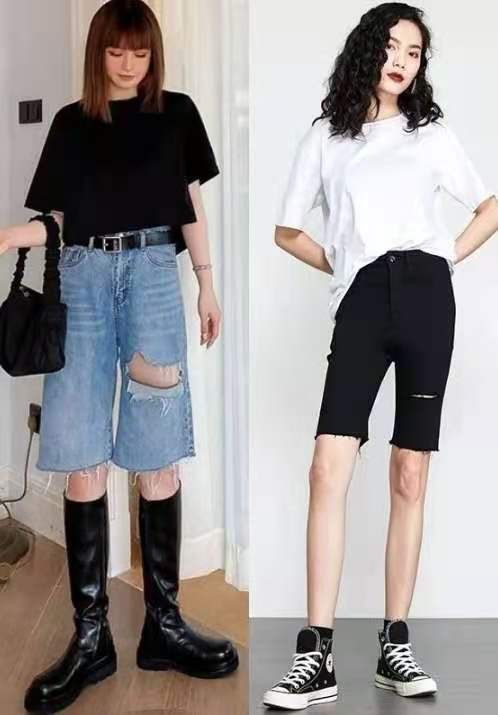 女款修饰腿型裤子,今年流行的中腿裤