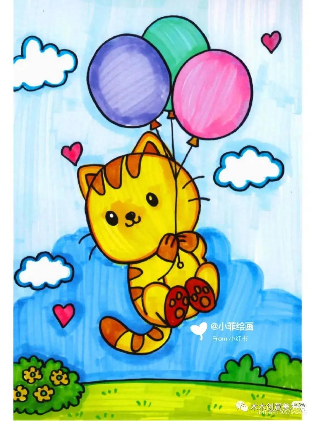 马克笔画儿童画简单好看,儿童马克笔画画简单又好看图片