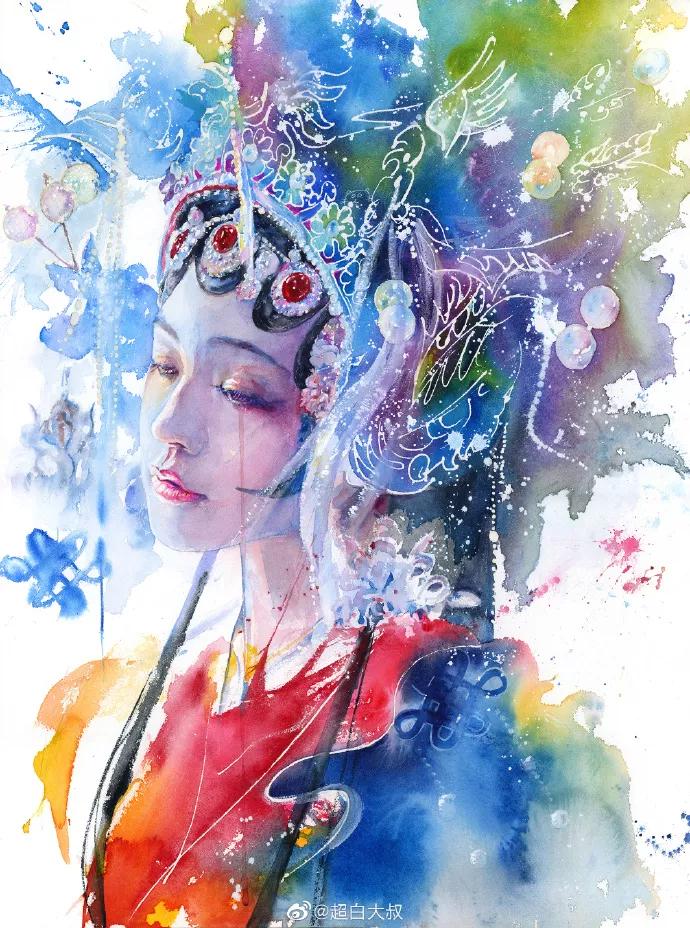 他是抖音水彩第一人，画面充满水墨意境，质感优秀！150万人盛赞