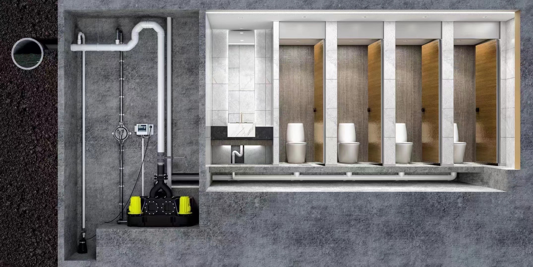 地下室污水排水设备有哪几种类型,地下室装修为什么要用污水提升器