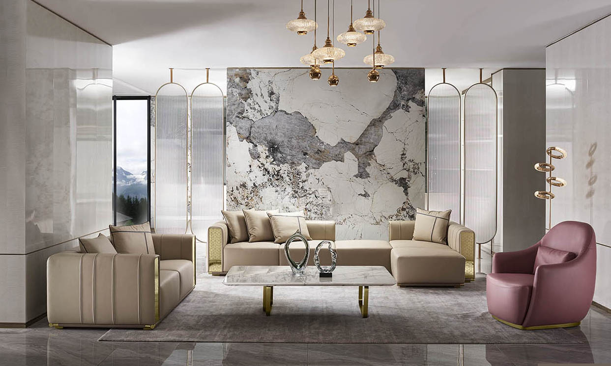 意式轻奢别墅家具预算,意式轻奢真皮家具