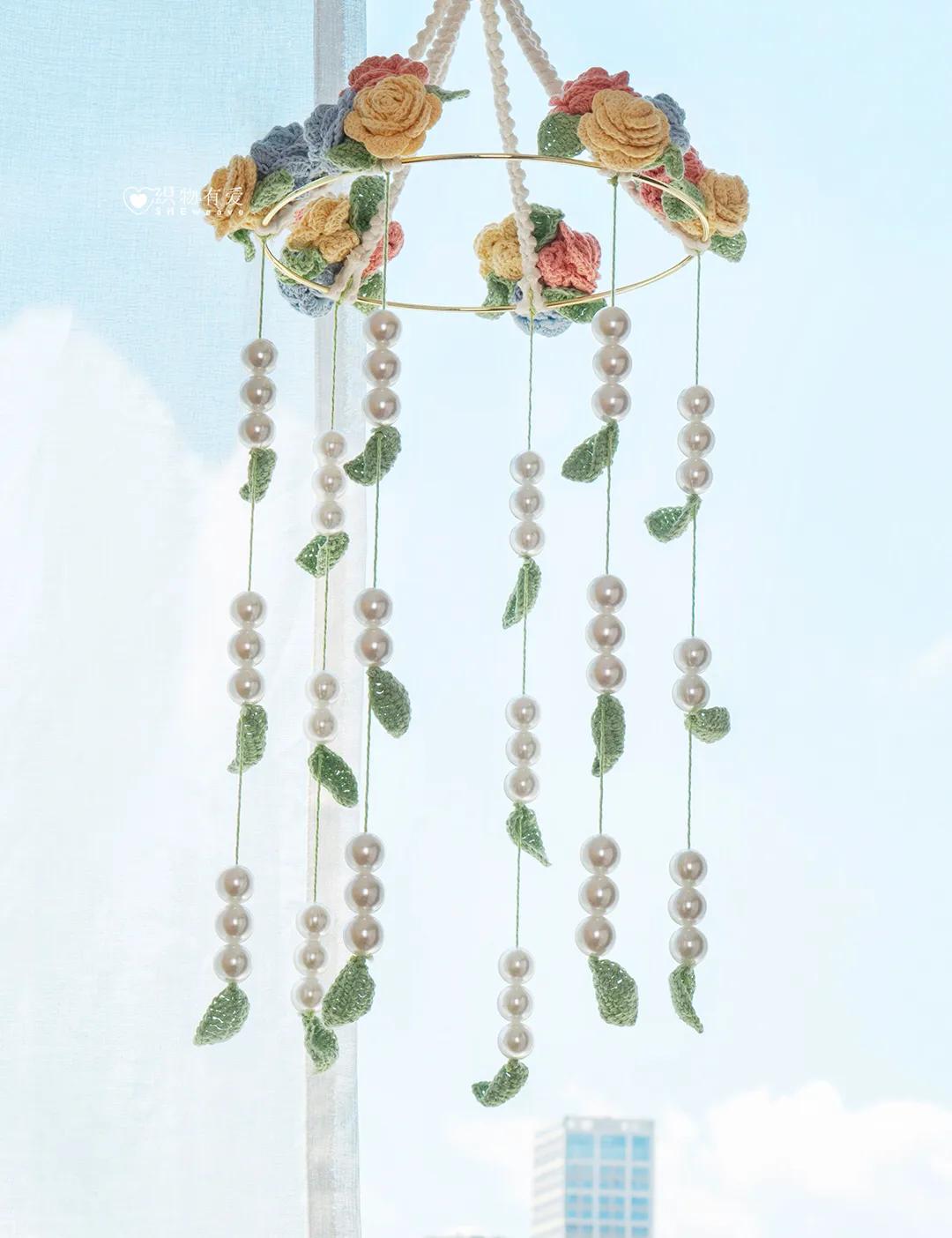 钩织风铃的教程,钩织荷花风铃