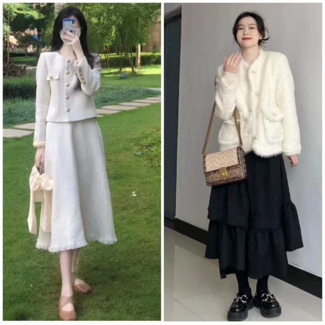 小香风半身裙怎么穿出高级感,小香风半身裙中长款搭配