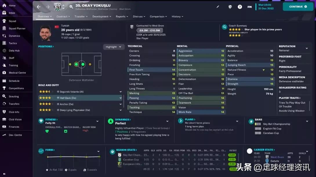 利用拖后后腰助力你的《足球经理2023》