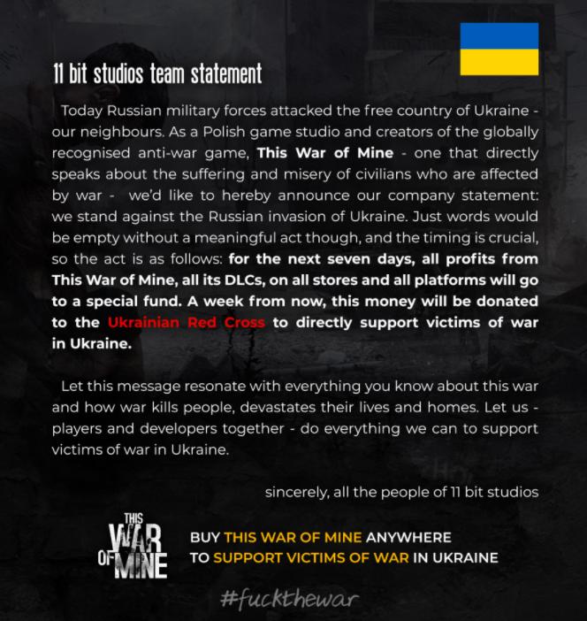 除了“波兰蠢驴”，俄乌战争以来敢公开表态的游戏厂商都有哪些