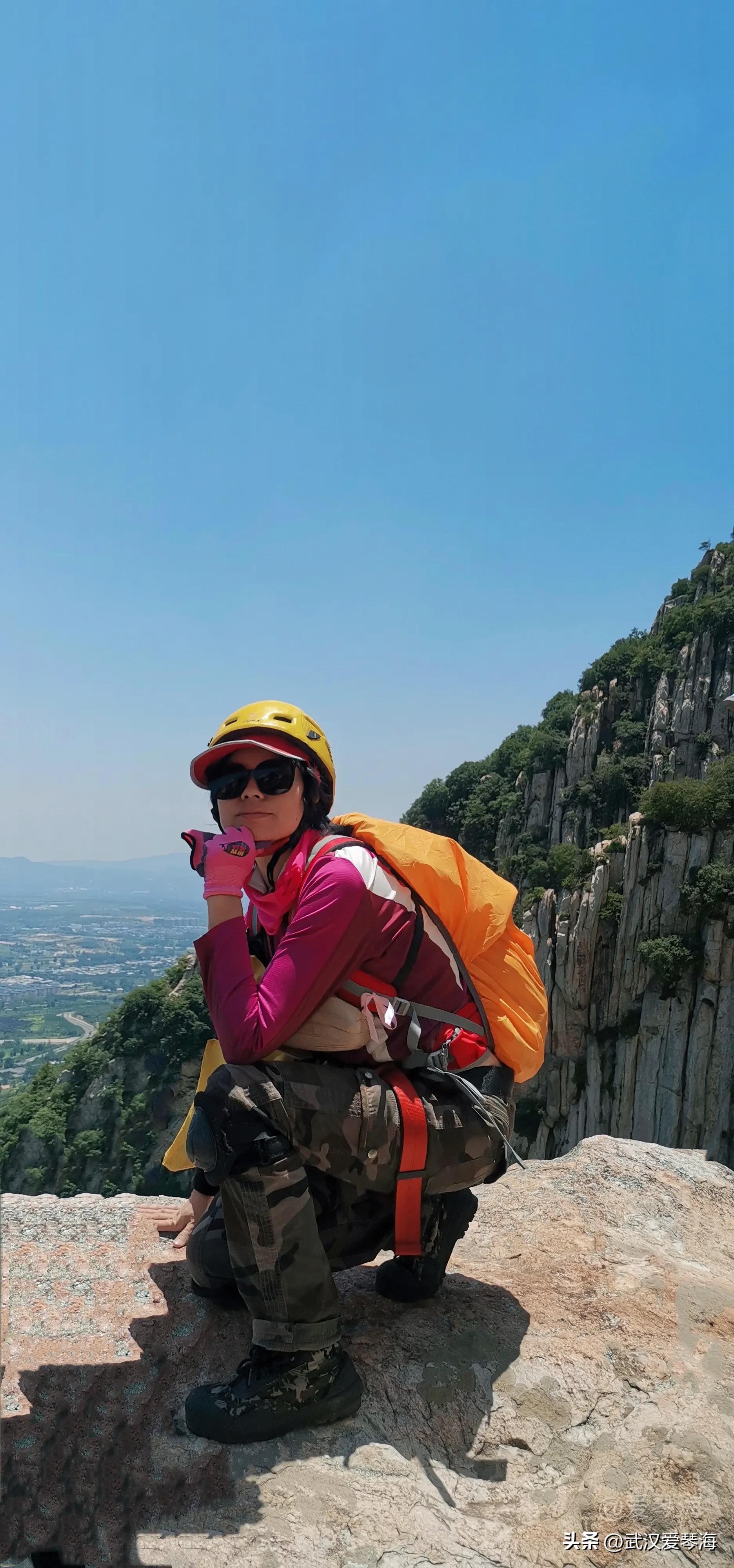嵩山鱼道鱼脊线全景,嵩山虎头崖攀爬