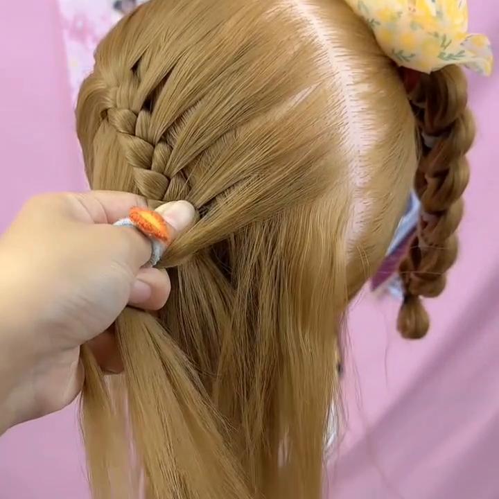 简单好看的编发教程儿童公主编发,简单好看的编发教程儿童