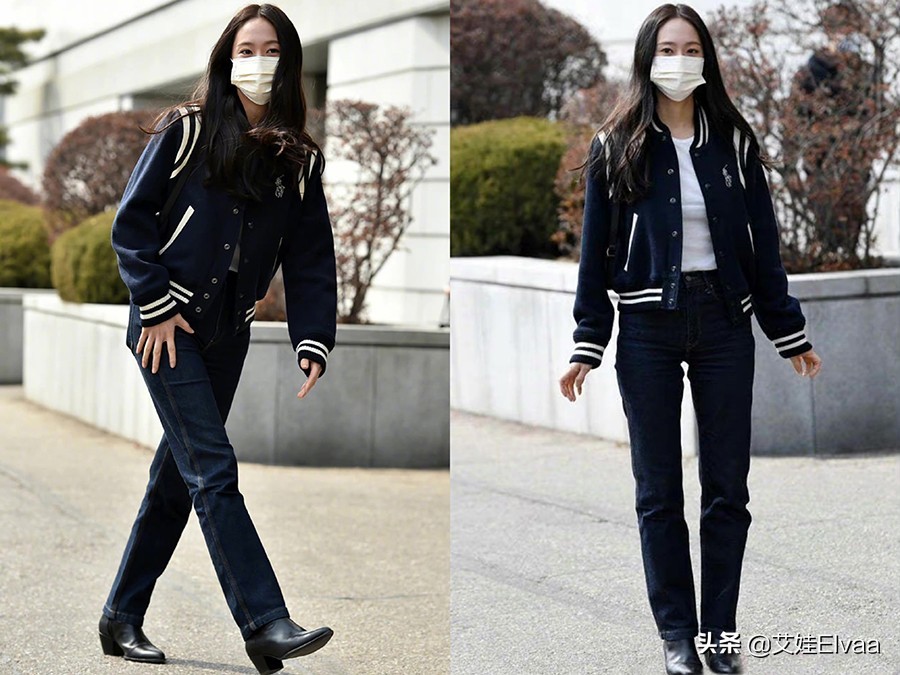 郑秀晶穿格纹西装,郑秀晶凯旋门棒球服