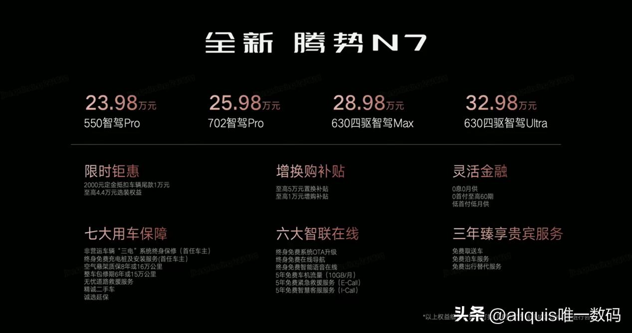 全新腾势N7起售价,全新腾势N7上市23.98万起售