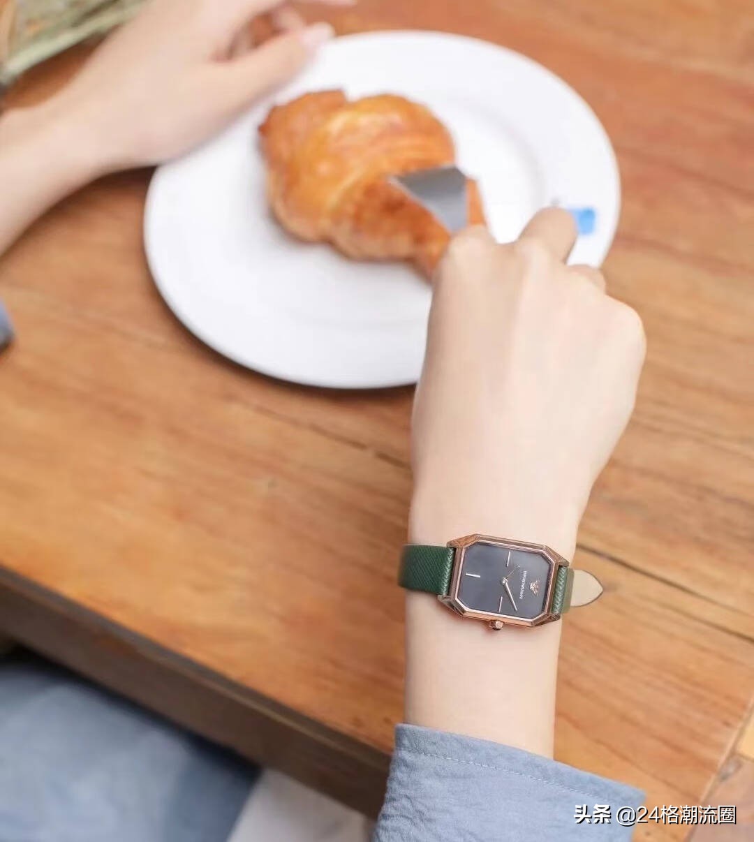 阿玛尼方形墨绿手表,阿玛尼复古轻奢小绿表