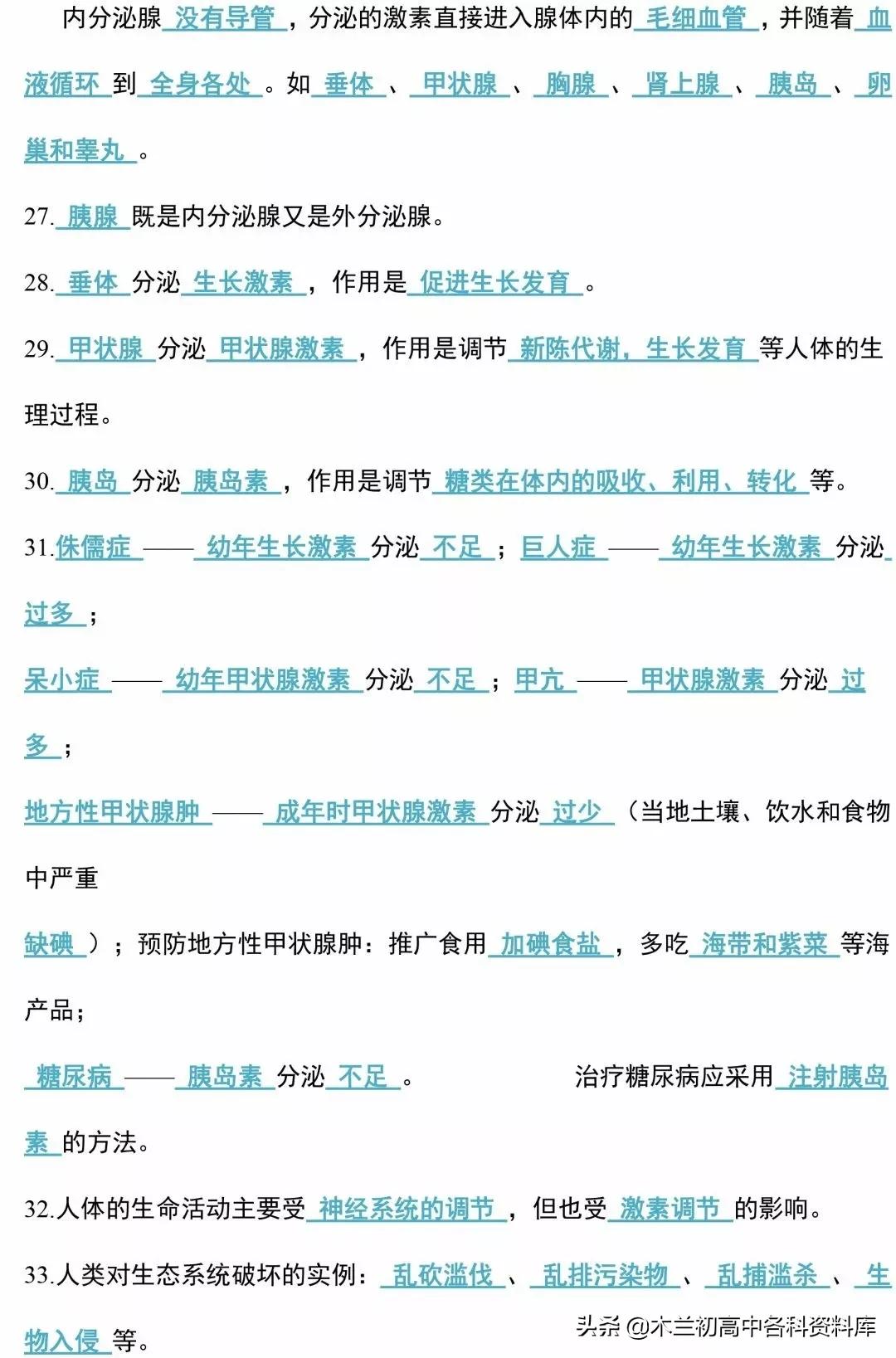 生物会考总复习知识要点,生物会考必背知识考点完整版