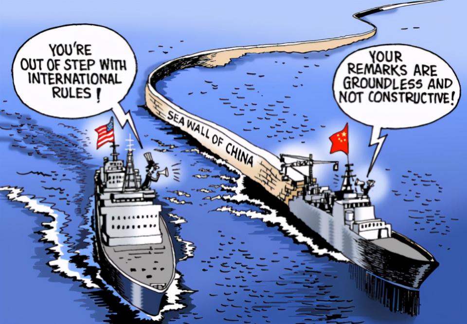 中美军舰联合护航,美舰擅闯西沙领海解放军跟舰