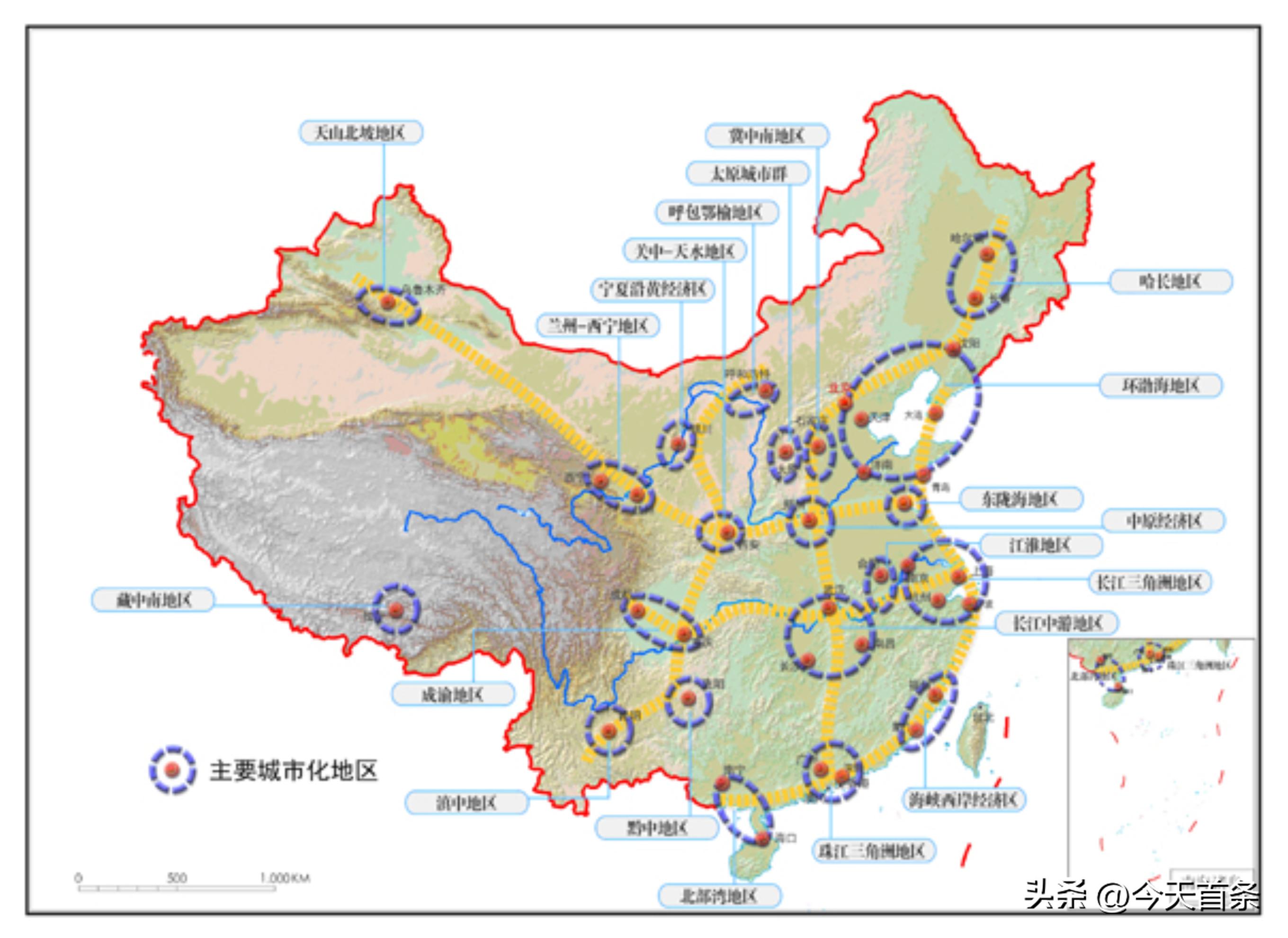 我国城市群的分布现状,城市群分级