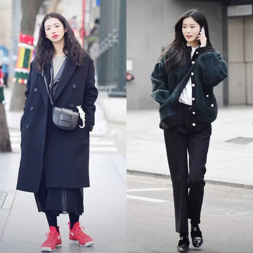韩系高级感穿搭黑色,韩国黑色气质女穿搭