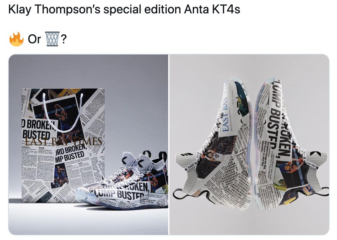 克莱汤普森成安踏最敬业代言人，8000万美元合同不亏，若夺冠赚翻