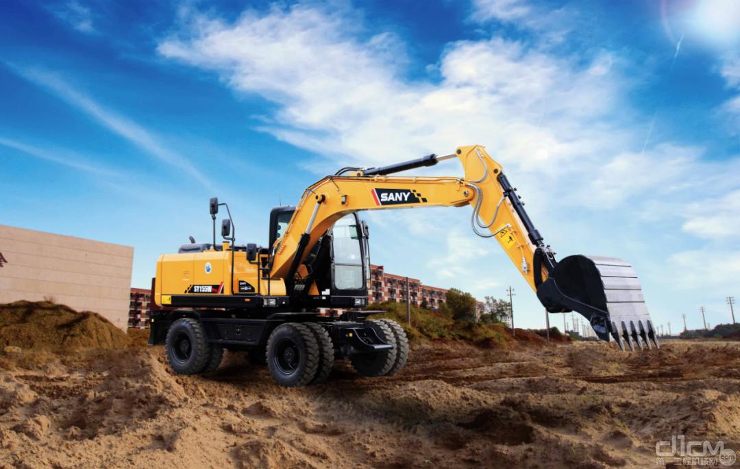 新款国四三一轮式挖掘机,三一150轮胎式挖机多少钱一台