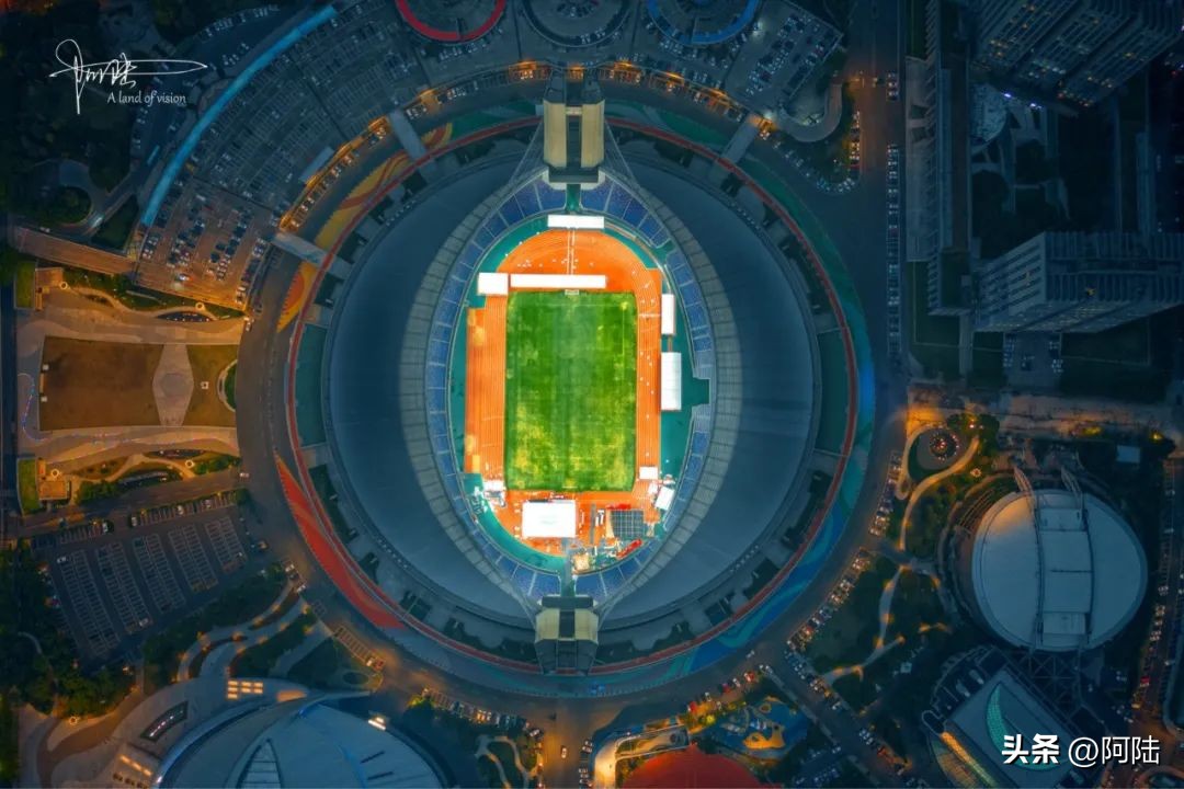 杭州黄龙体育中心航拍,杭州黄龙马拉松